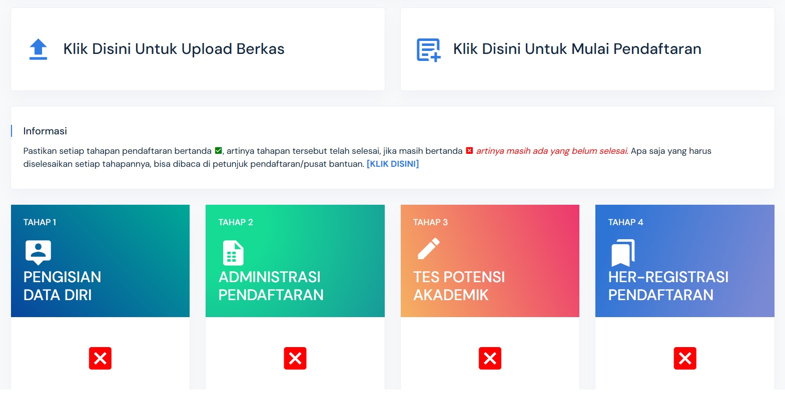 Pendaftaran PMB tahap 1